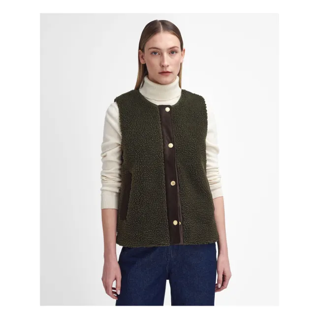 Giacca senza maniche in shearling Dulsie | Verde oliva