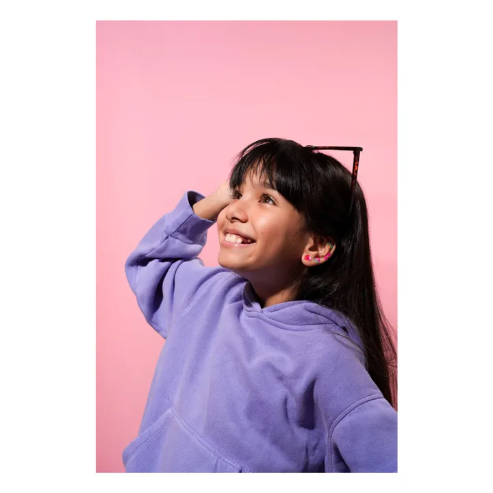 Kawaii self-adhesive earrings | Orange- Product image n°1