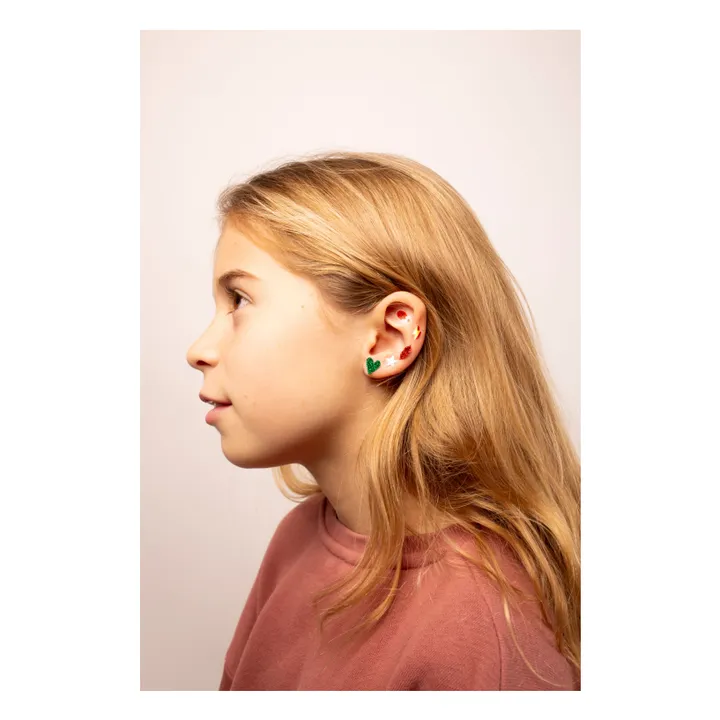 Kawaii self-adhesive earrings | Orange- Product image n°2
