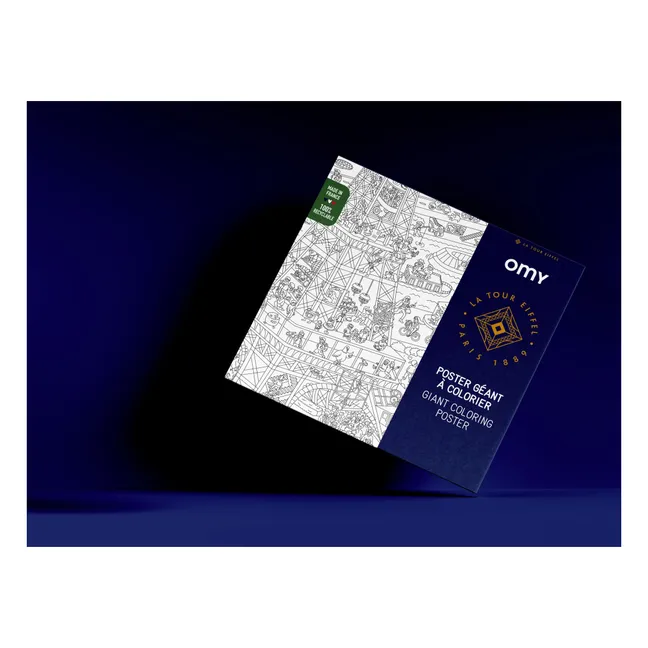 Giant Eiffel Tower Poster | Navy blue