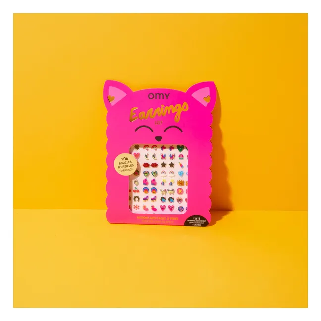 Lily self-adhesive earrings | Pink