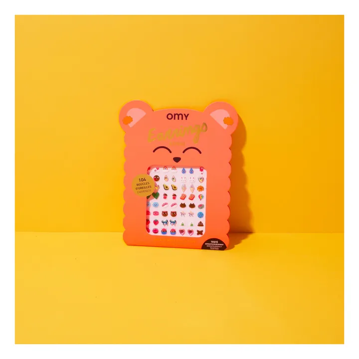 Kawaii self-adhesive earrings | Orange- Product image n°6