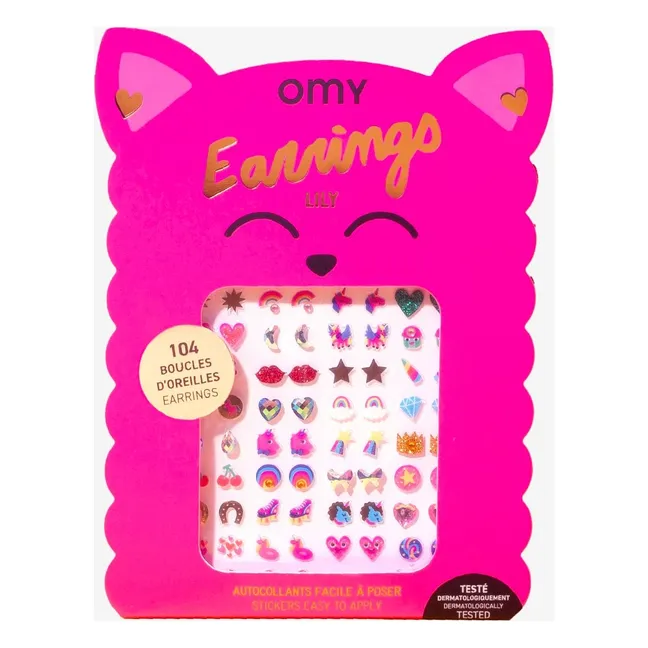 Lily self-adhesive earrings | Pink