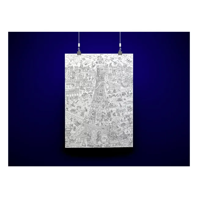 Giant Eiffel Tower Poster | Navy blue