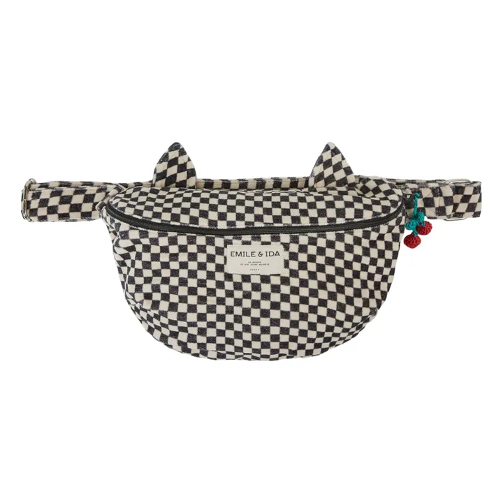 Banane Damier Velours | Noir- Image produit n°0