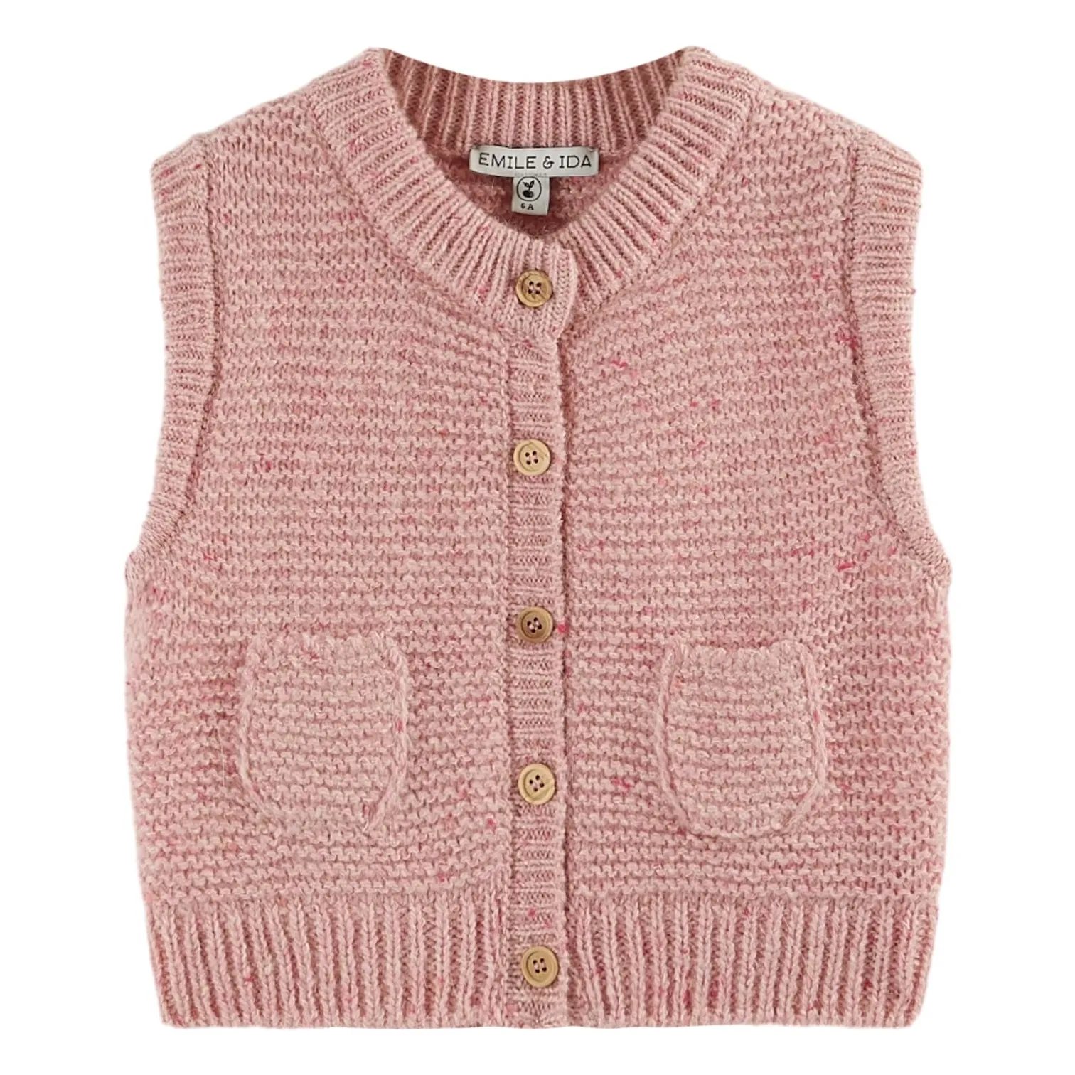 Emile Et Ida Pink Sleeveless Knitted Vest