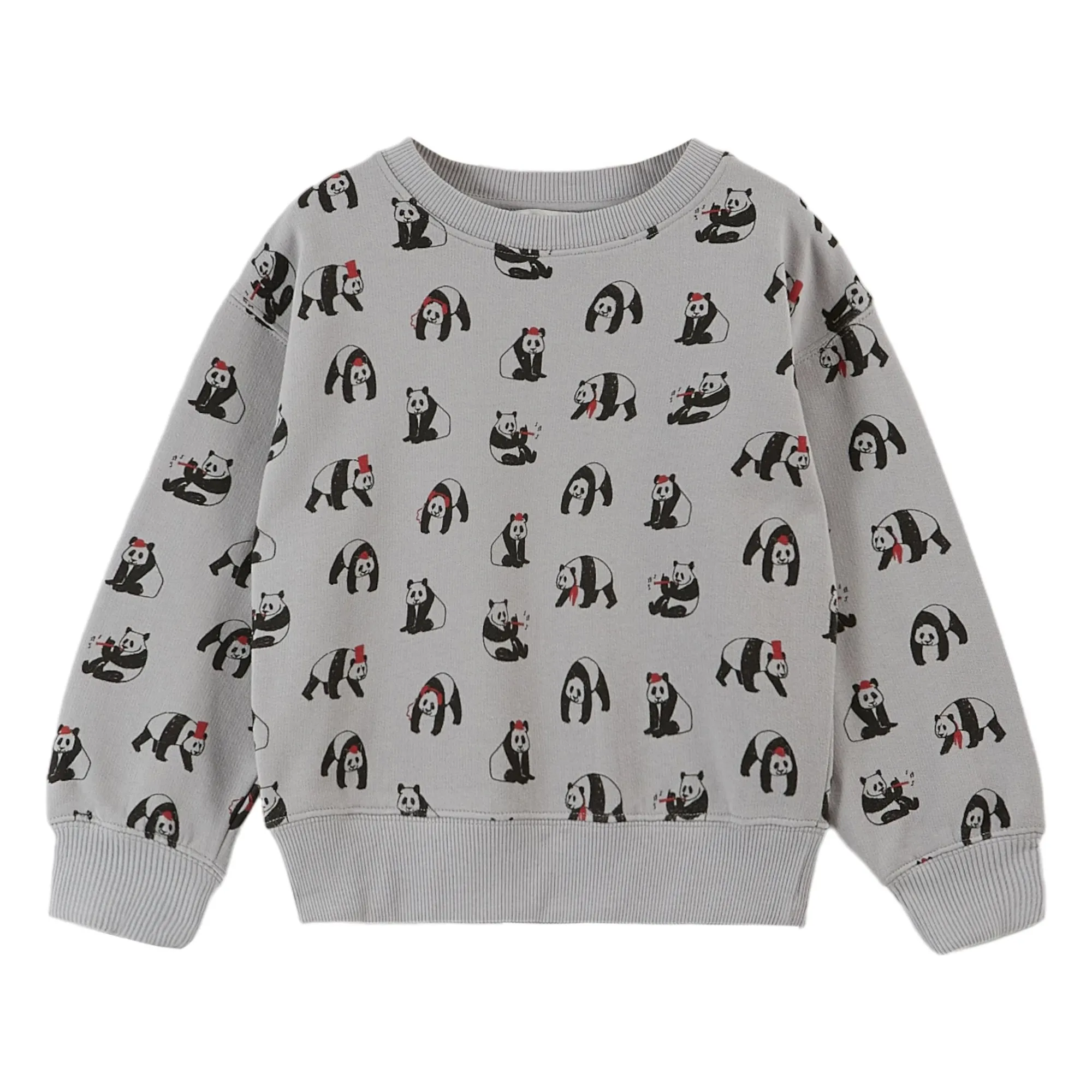 Emile Et Ida Grey Panda Sweatshirt
