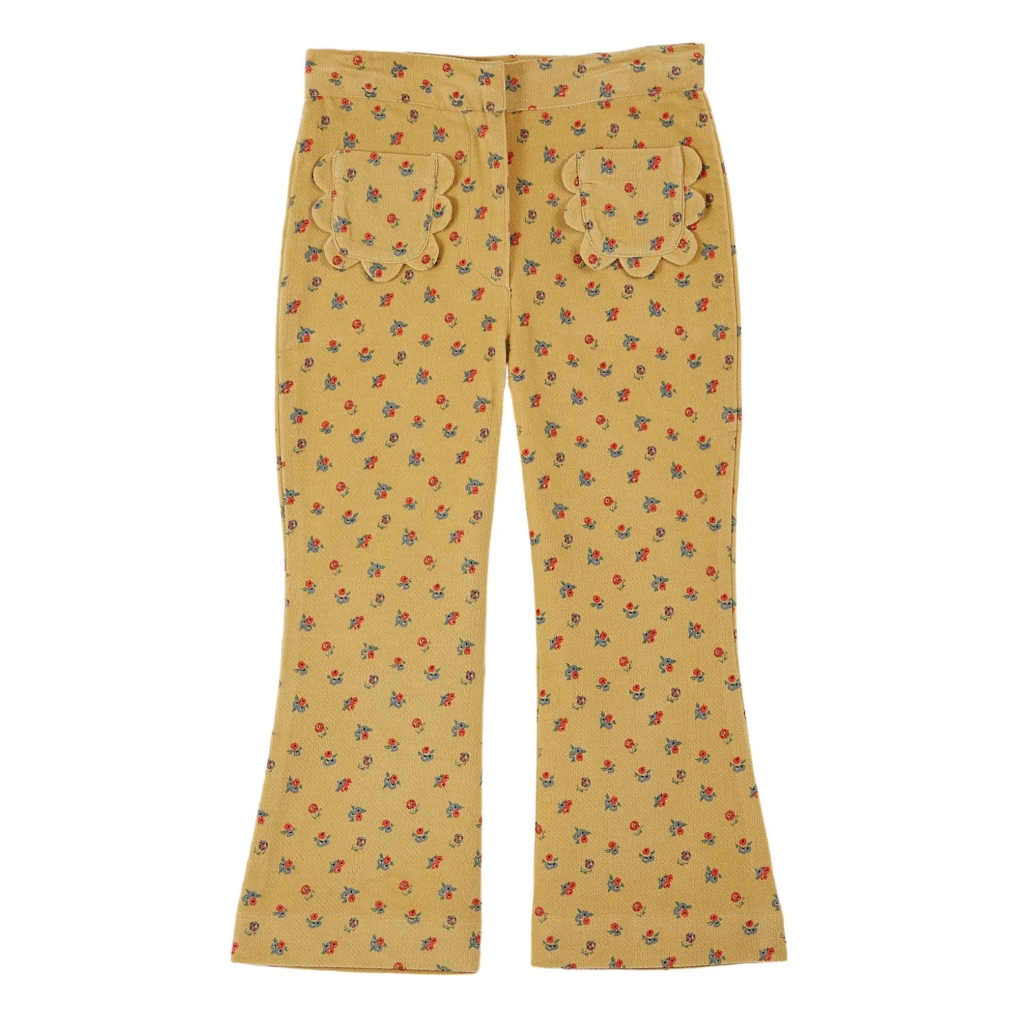 Emile Et Ida Girls Yellow Pavot Fleuri Pants