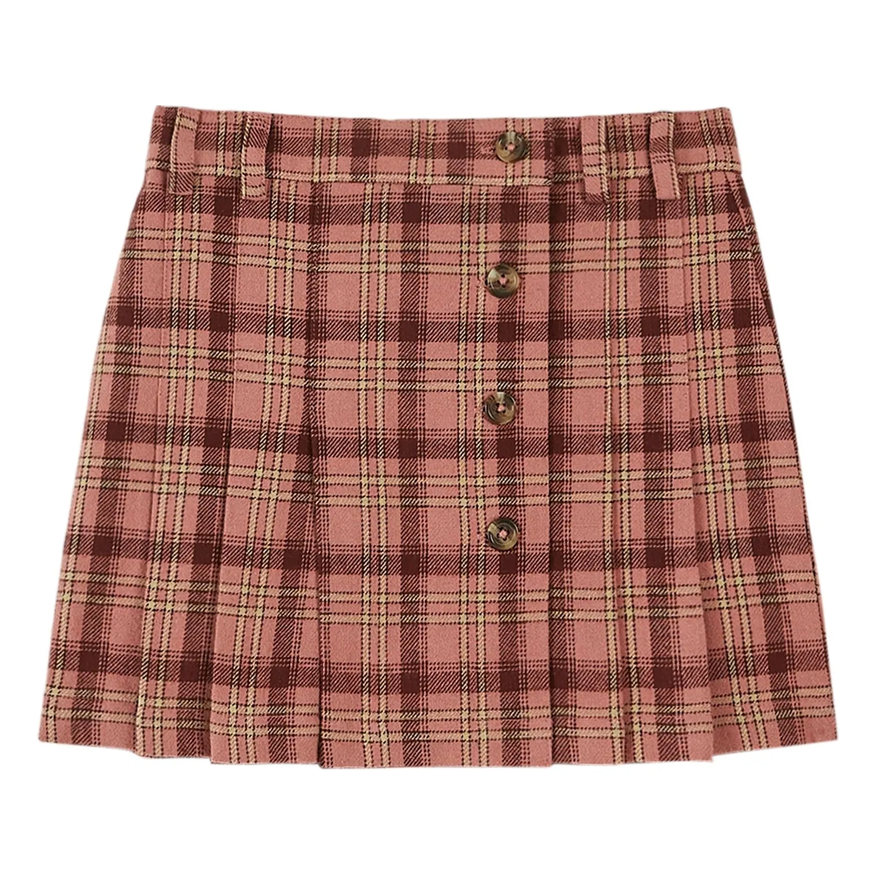 Emile Et Ida Pink Carreaux Pleated Skirt