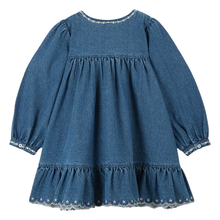 Robe Denim Brodée | Bleu jean- Image produit n°2