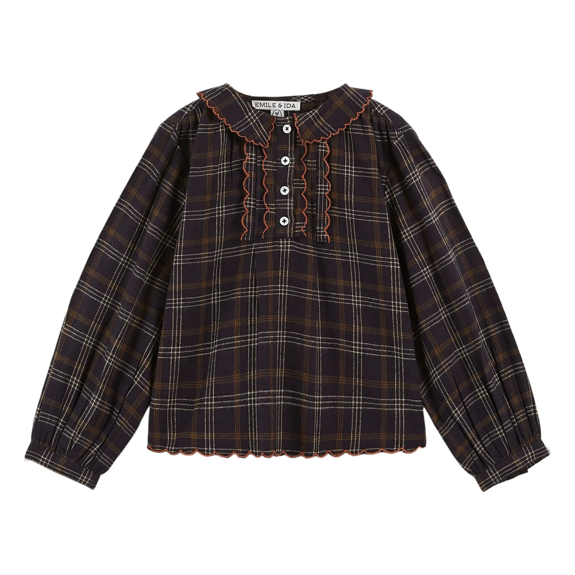 Emile Et Ida Women's Carbon Gavin Carreaux Blouse