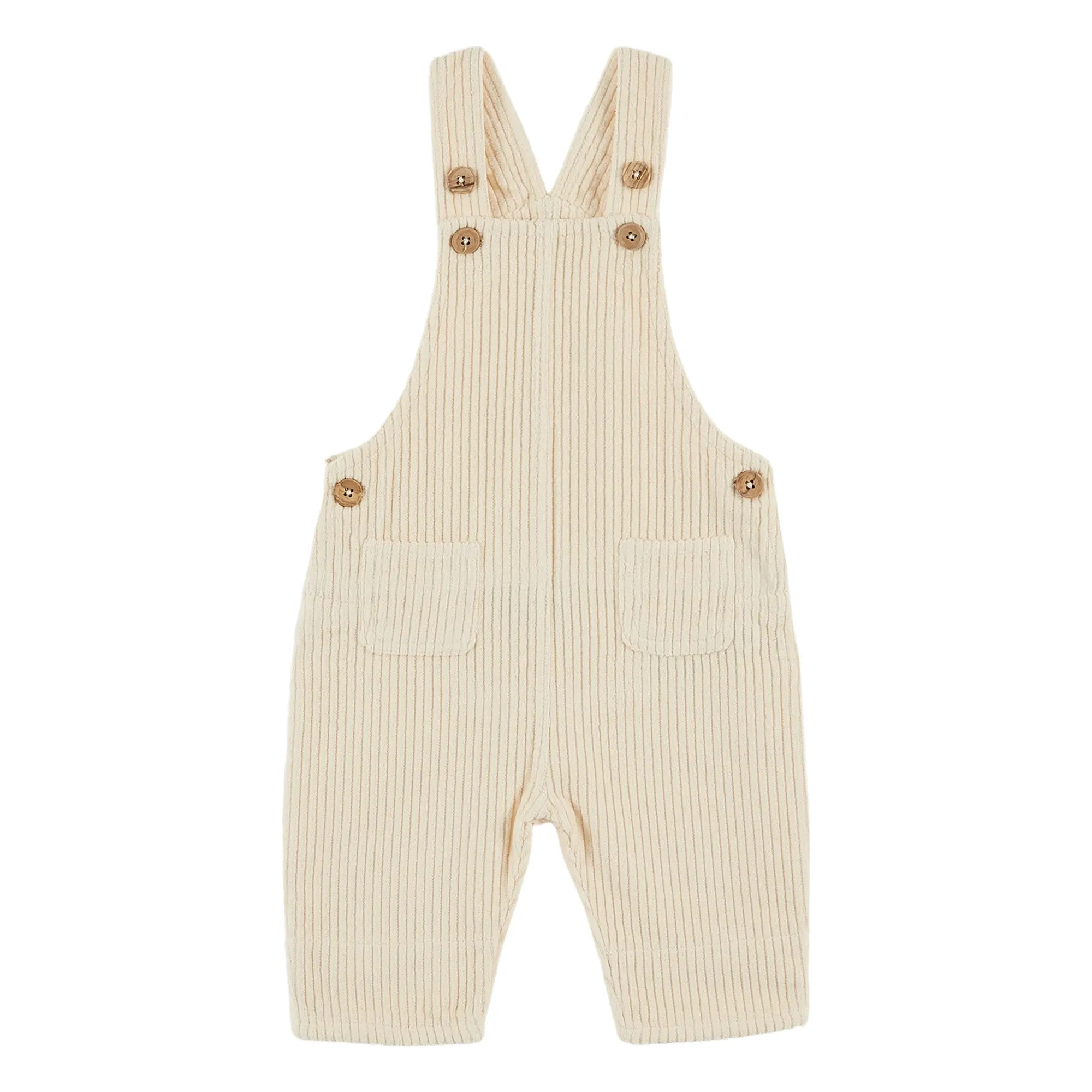 Emile Et Ida Ecru Corduroy Dungarees