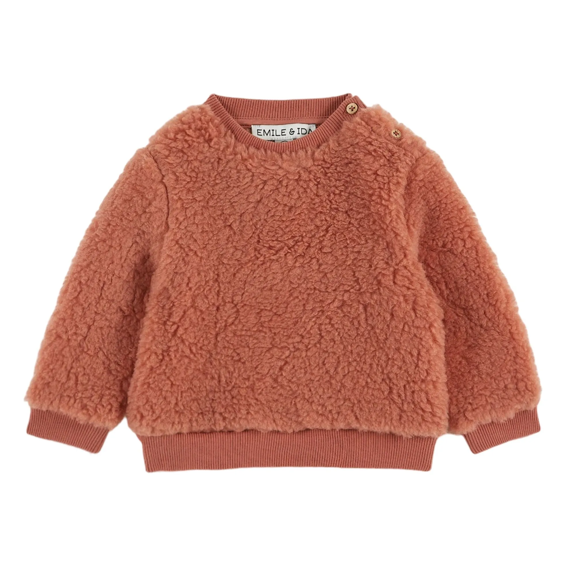 Emile Et Ida Brick Red Polar Fleece Sweatshirt