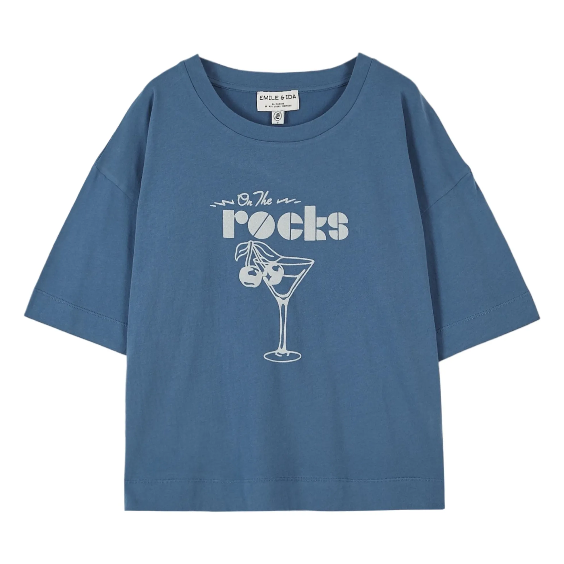 Emile Et Ida Blue Andy On The Rocks Organic Cotton T-Shirt