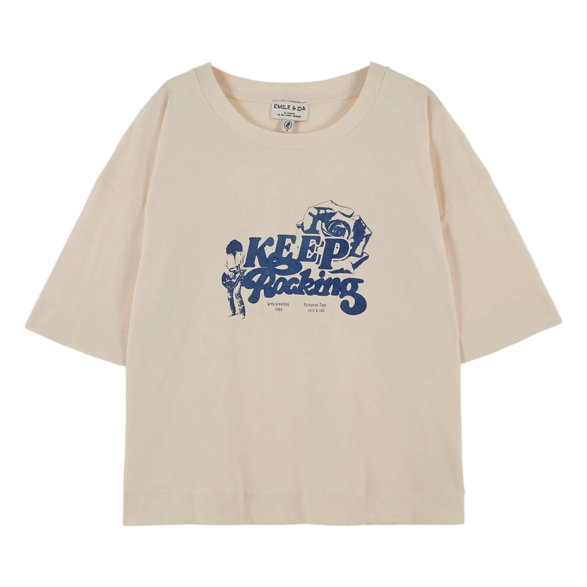 Emile Et Ida Cream Andy Keep Rocking T-Shirt Organic Cotton