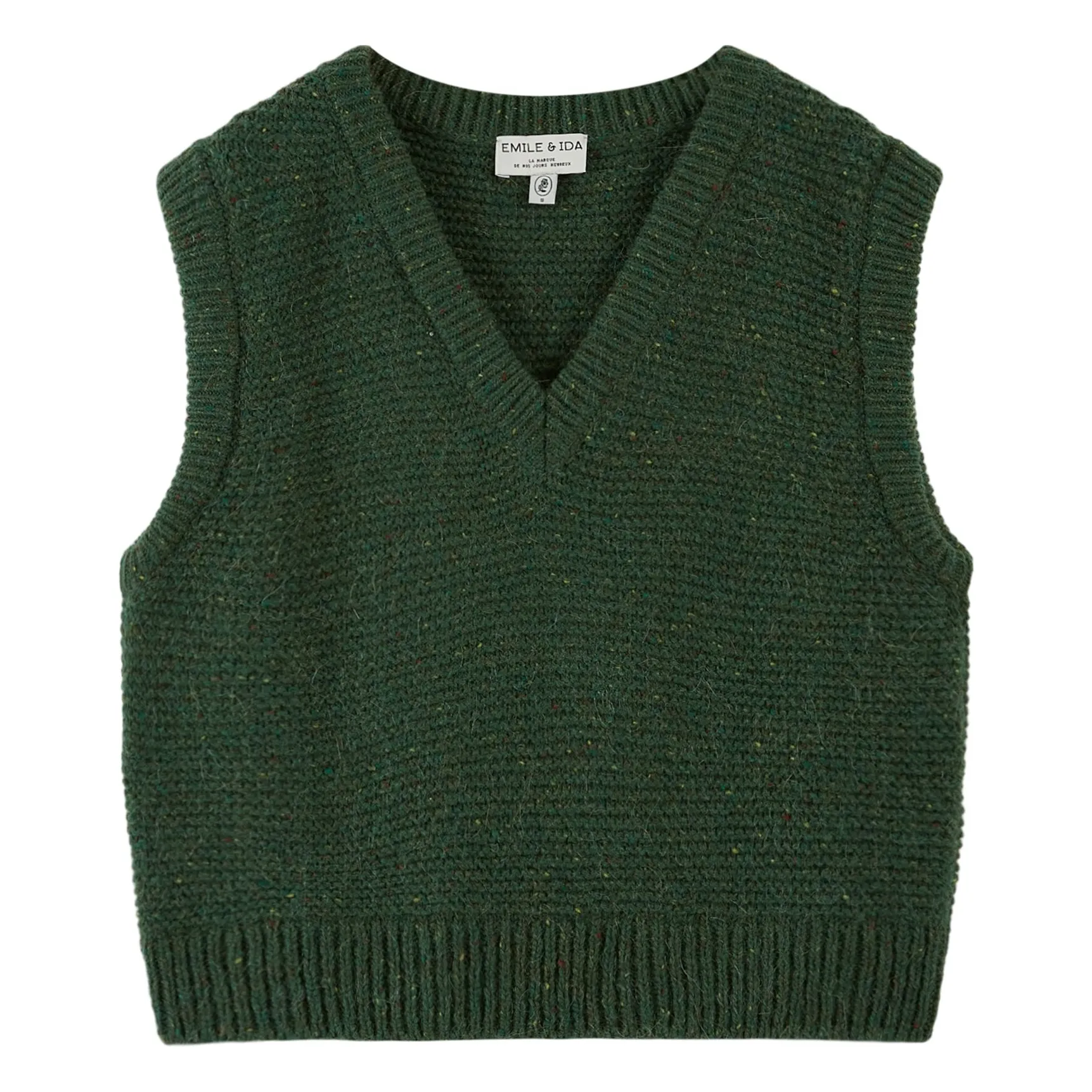 Emile Et Ida Green Amelot Wool Sleeveless Sweater