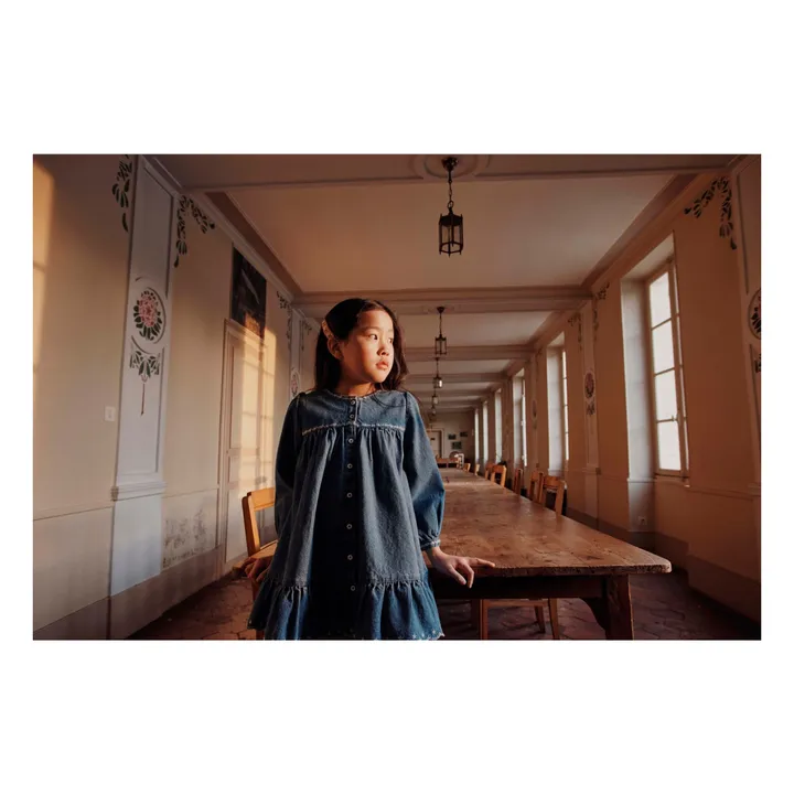 Robe Denim Brodée | Bleu jean- Image produit n°1
