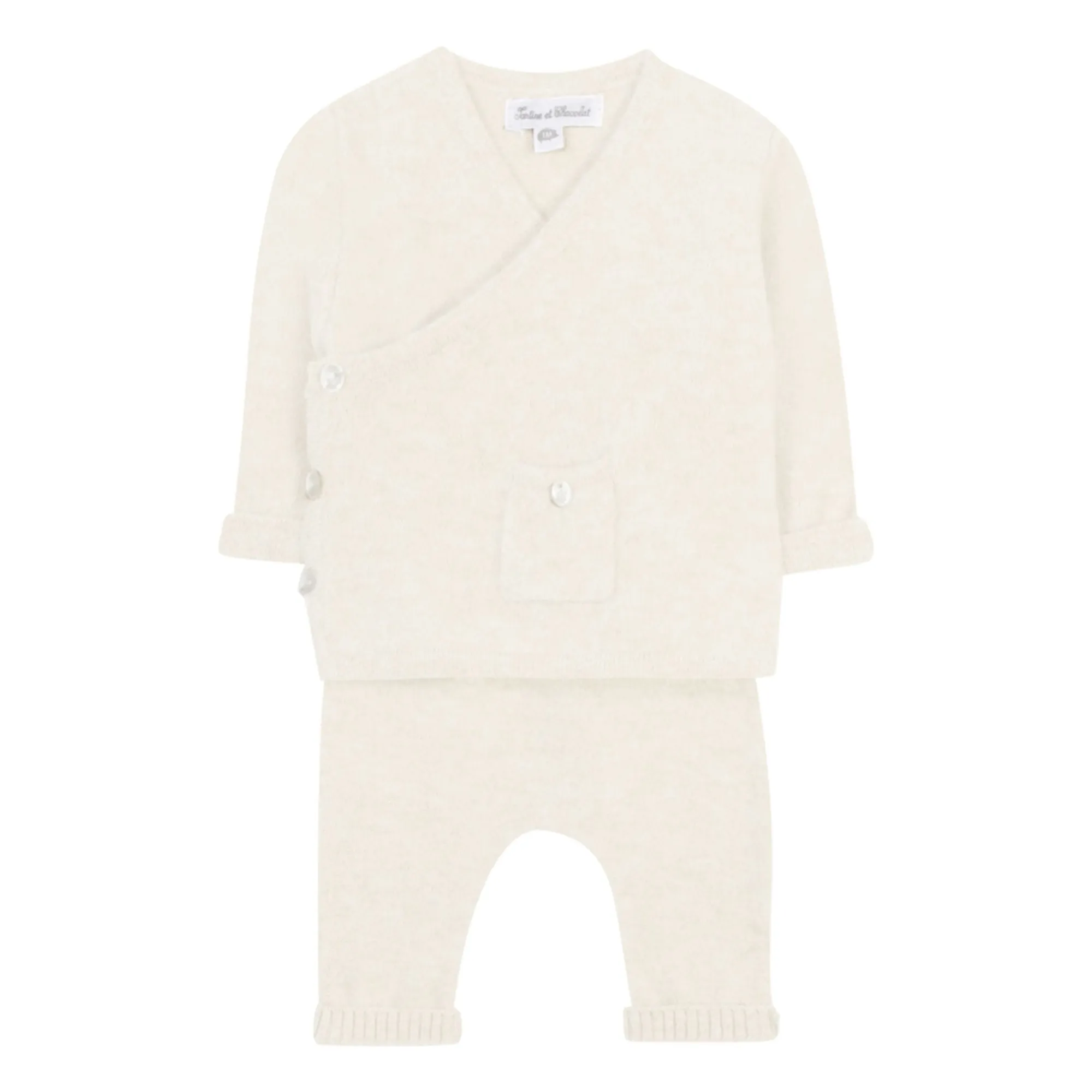 Tartine Et Chocolat Ivory Wool Scarf And Pants