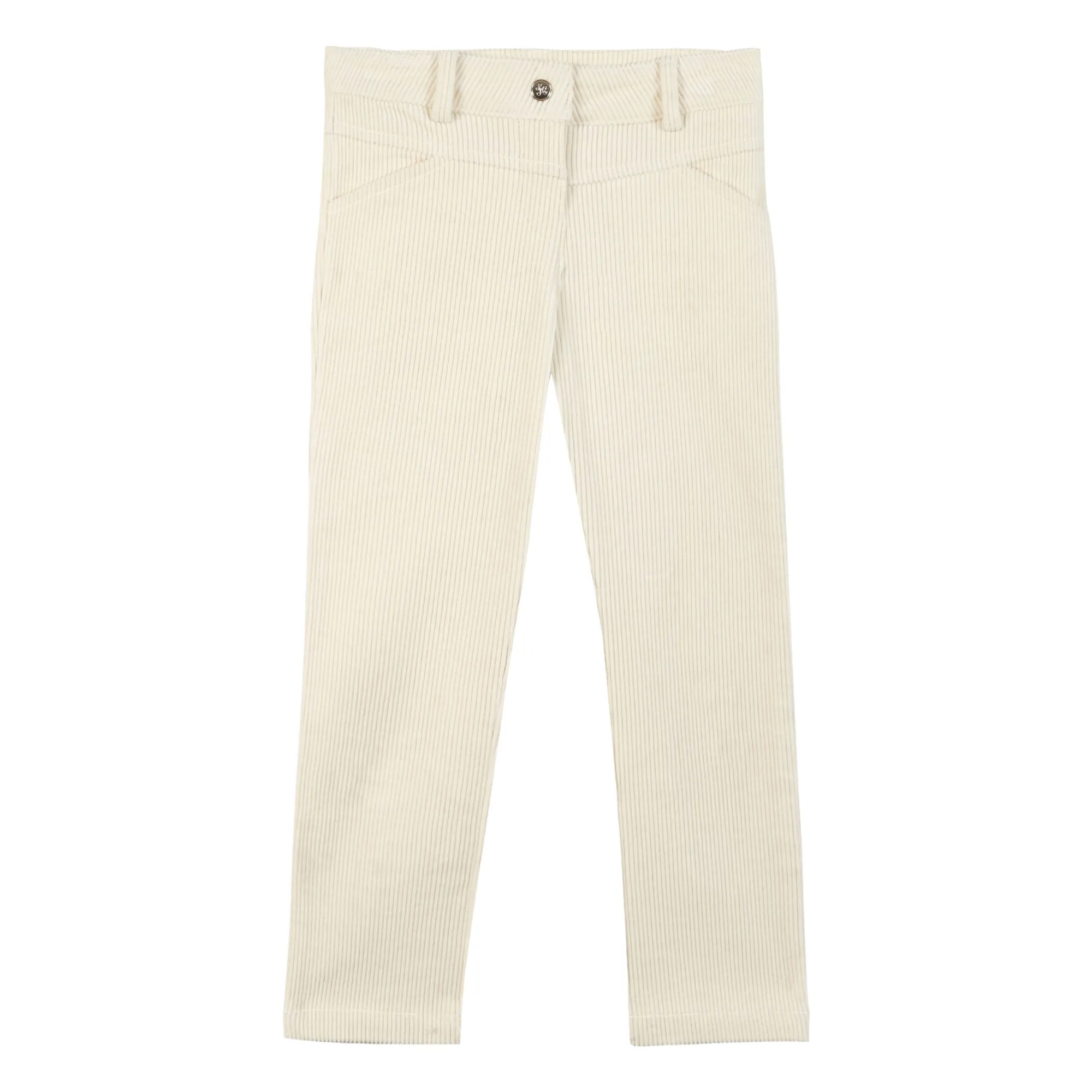 Tartine Et Chocolat Girls Ecru Corduroy Pants