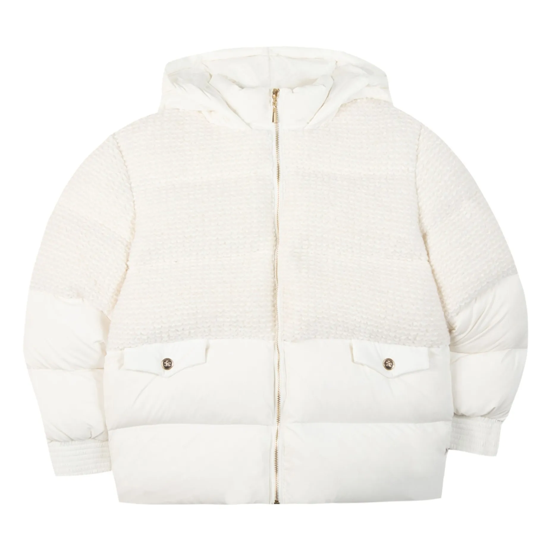Tartine Et Chocolat Girls Ivory Wool Down Jacket