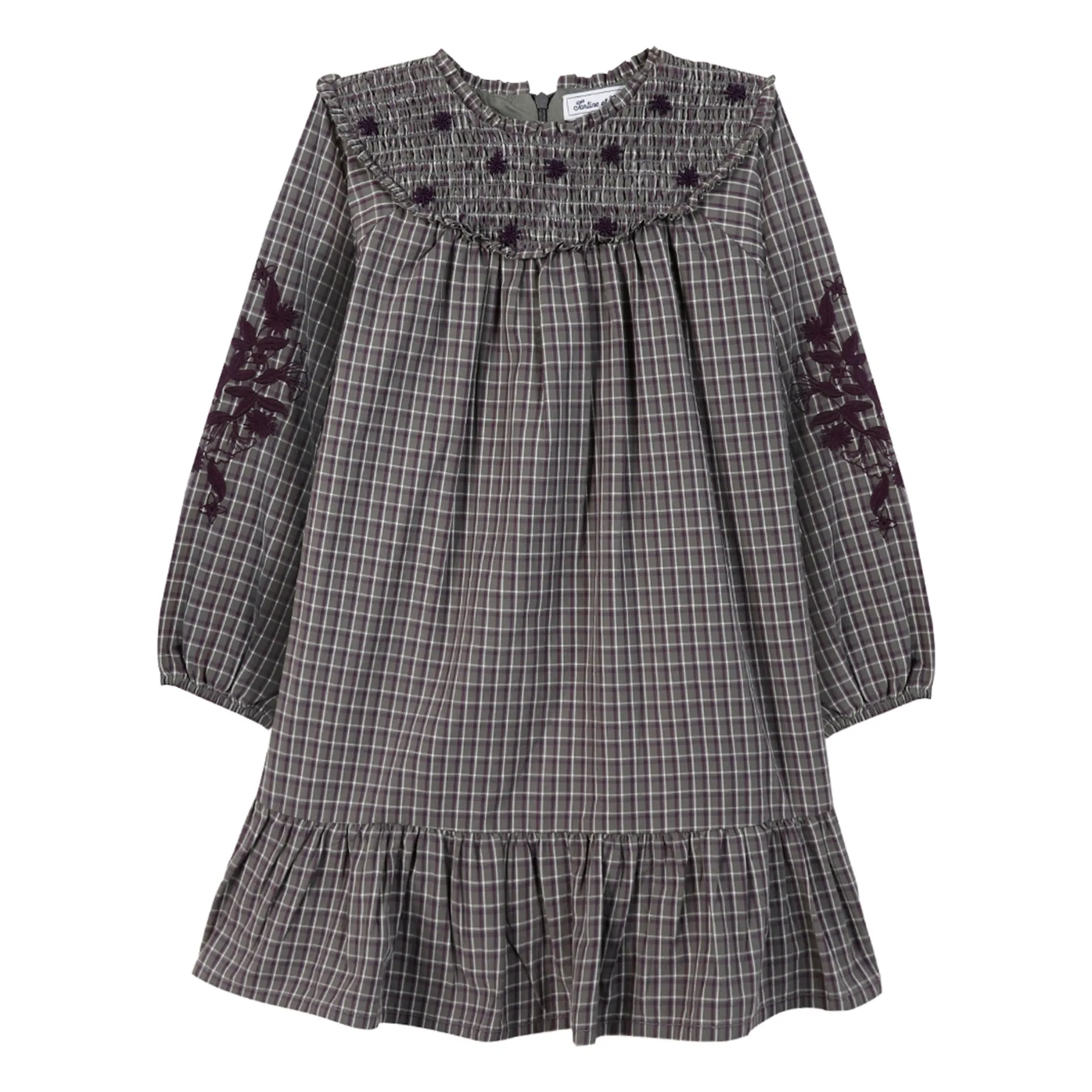 Tartine Et Chocolat Aubergine Flower Check Dress