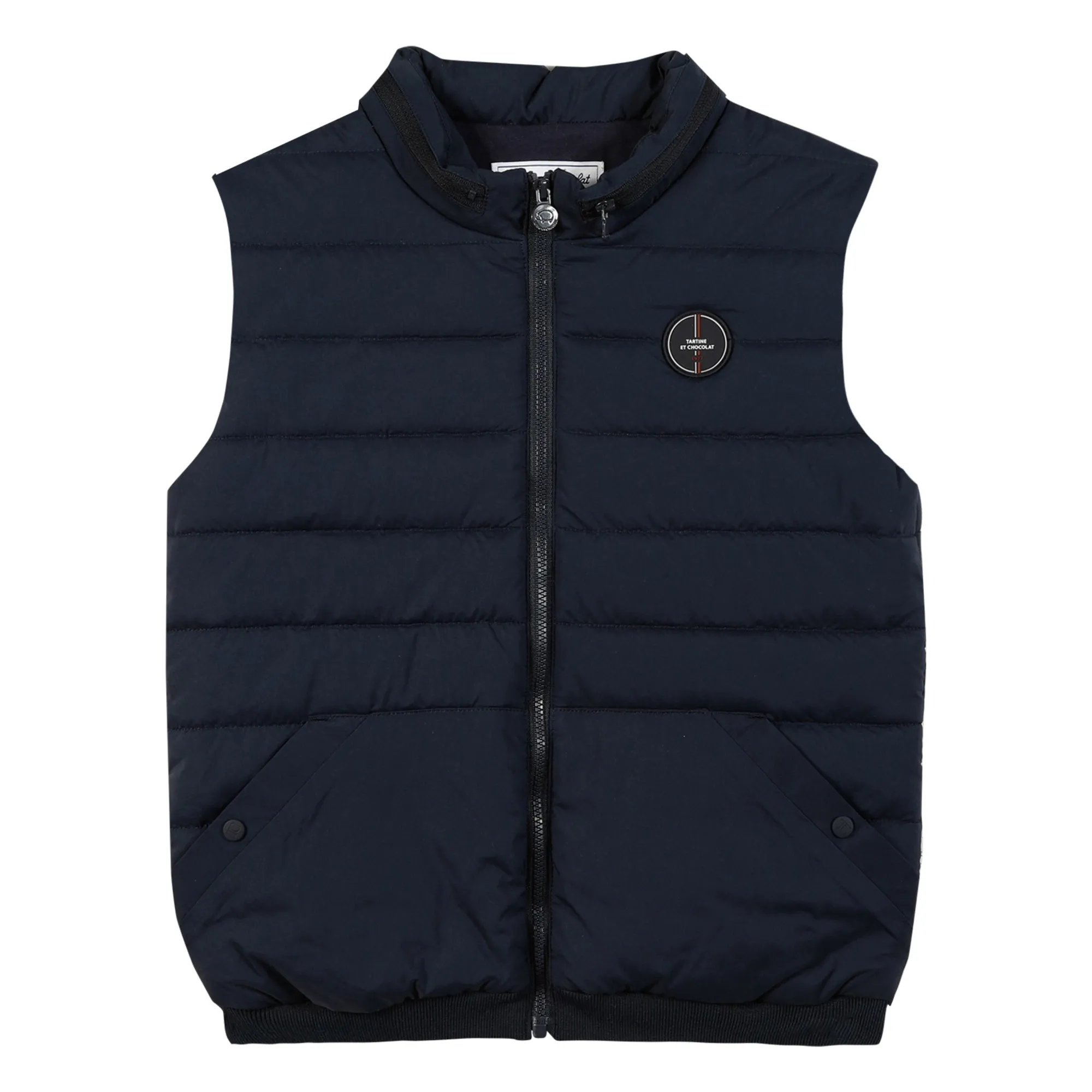 Tartine Et Chocolat Navy Blue Sleeveless Down Jacket