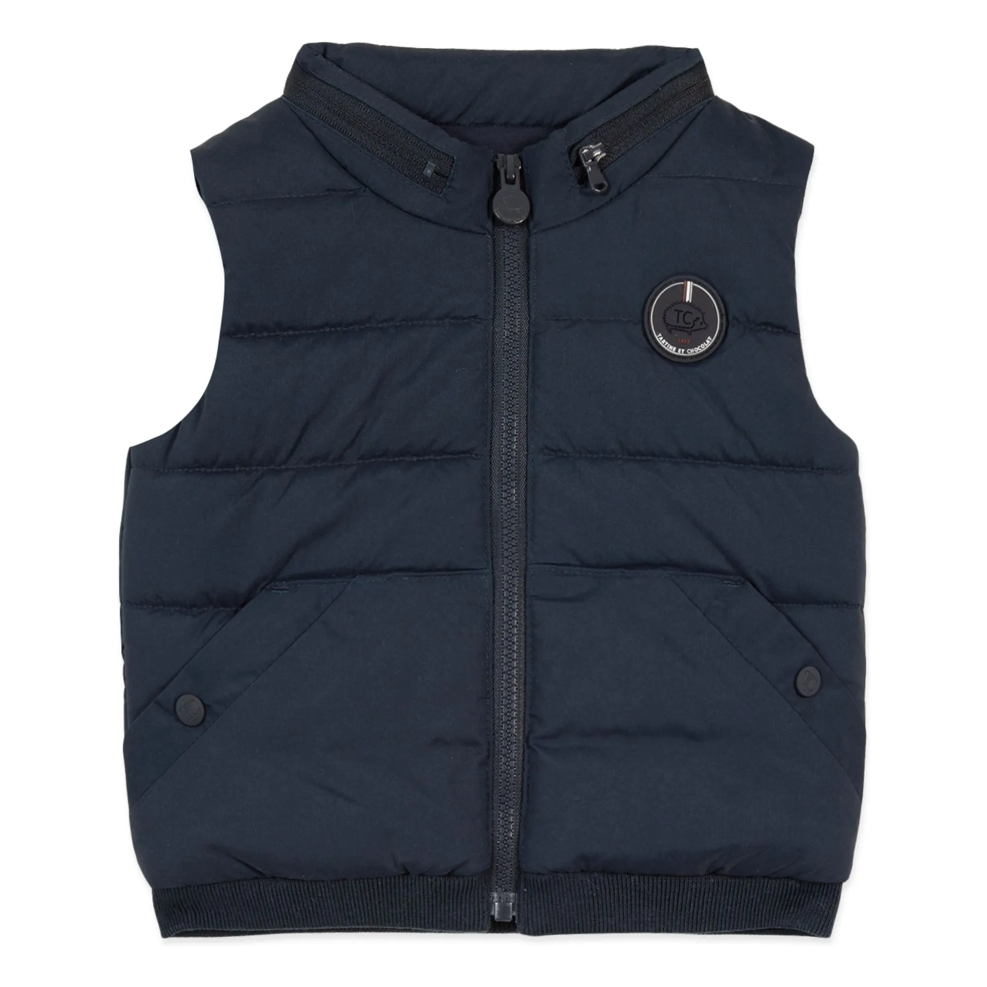Tartine Et Chocolat Navy Blue Baby Sleeveless Down Jacket