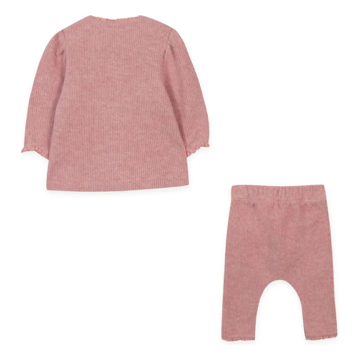 Knitted Cardigan and Legging | Dusty Pink- Product image n°2