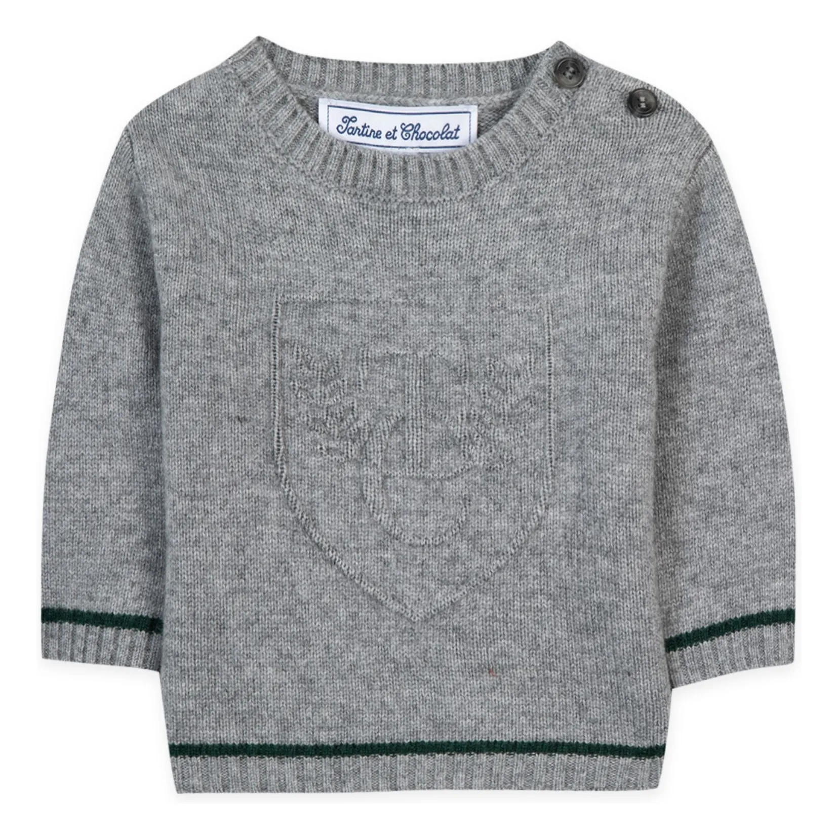 Tartine Et Chocolat Men's Heather Grey Wool Sweater