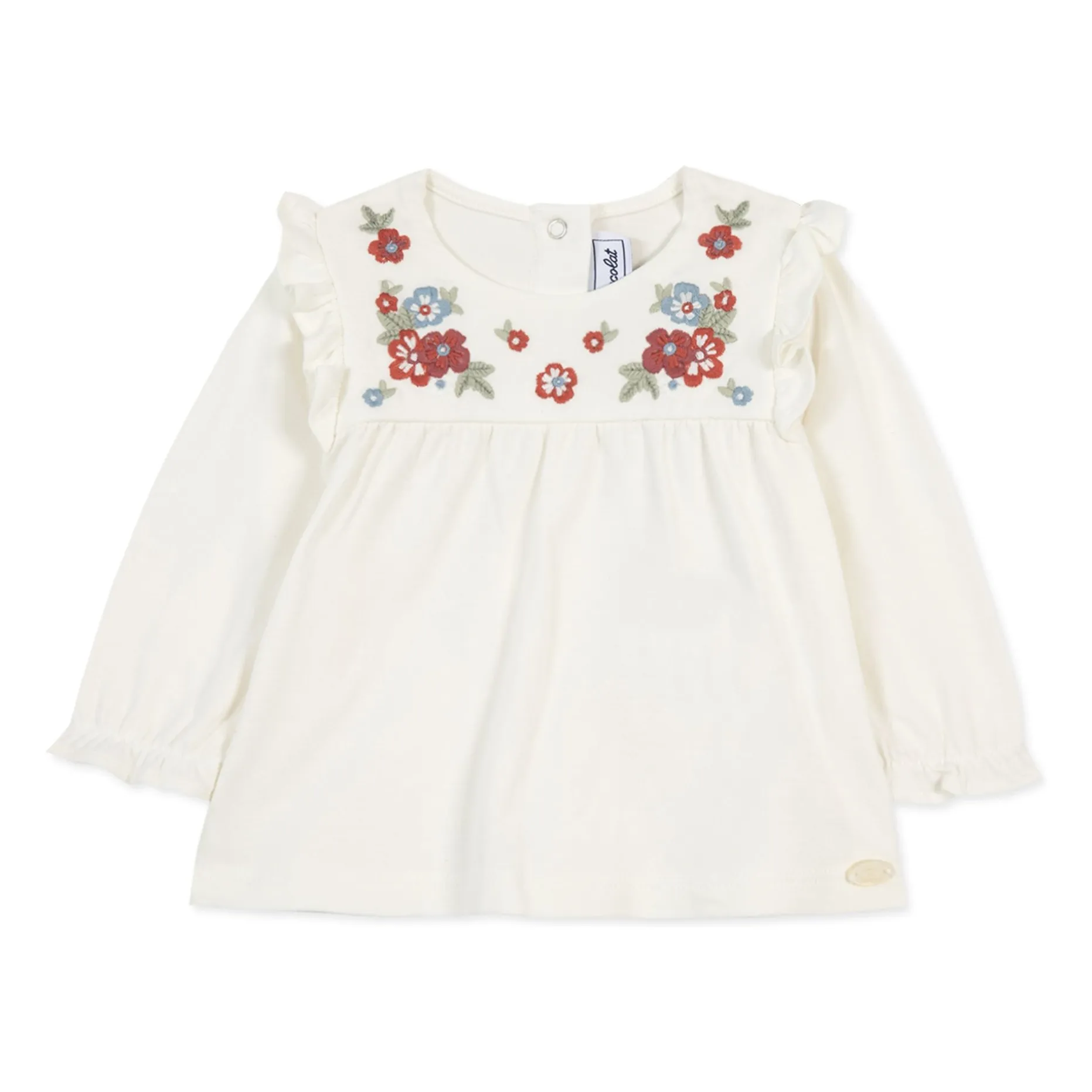 Tartine Et Chocolat Women's Ivory Embroidered Flowers Blouse