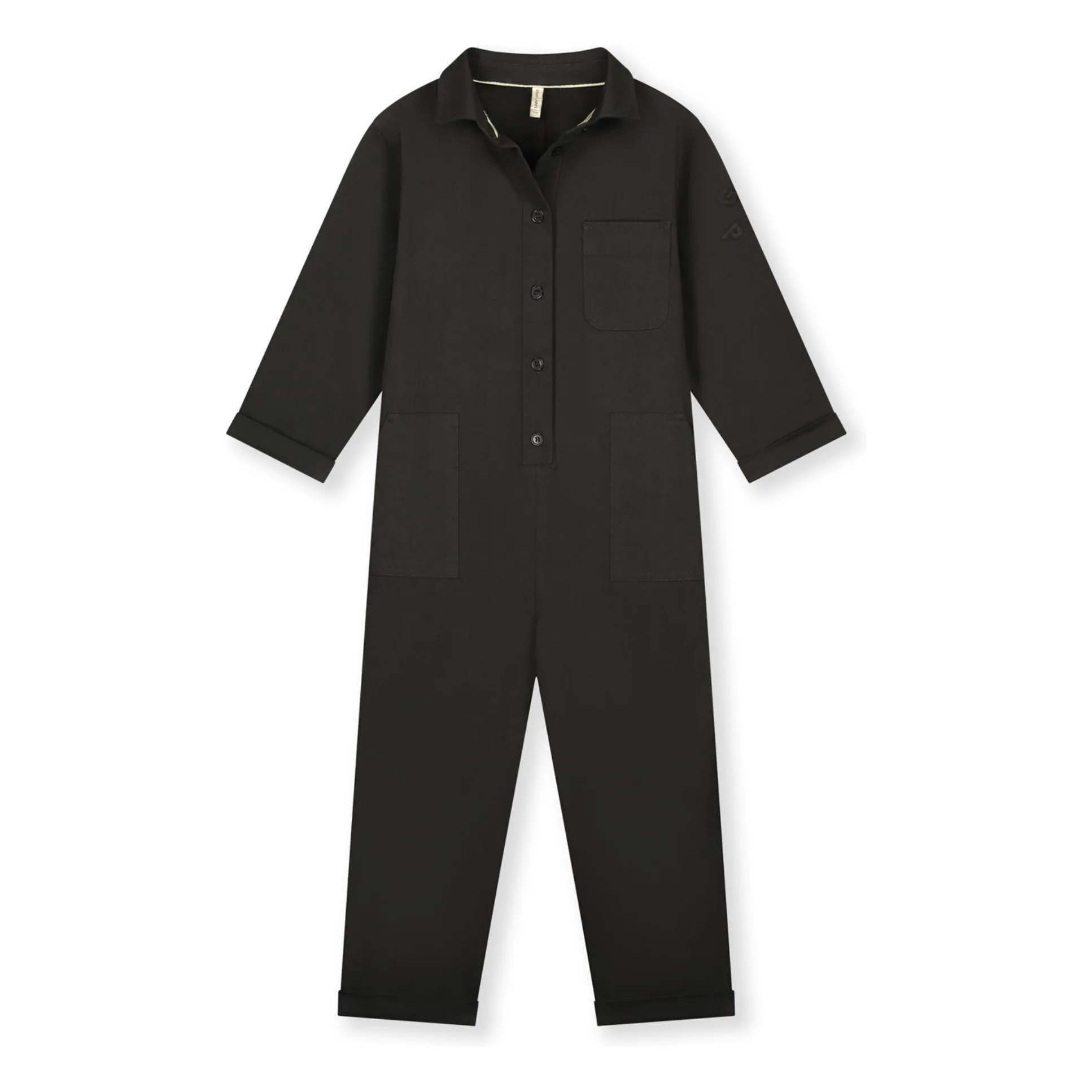 Gray Label Black Button-Down Twill Jumpsuit