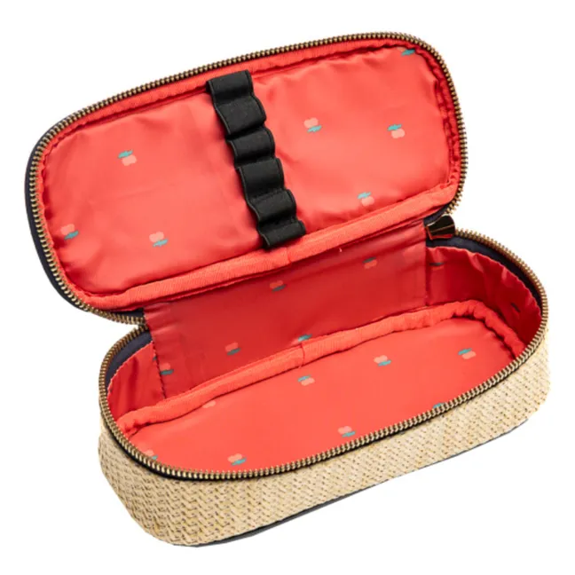 Custodia Cherry in rafia  | Blu marino