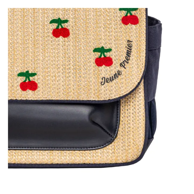 Cartera Midi Raffia Cereza | Azul Marino