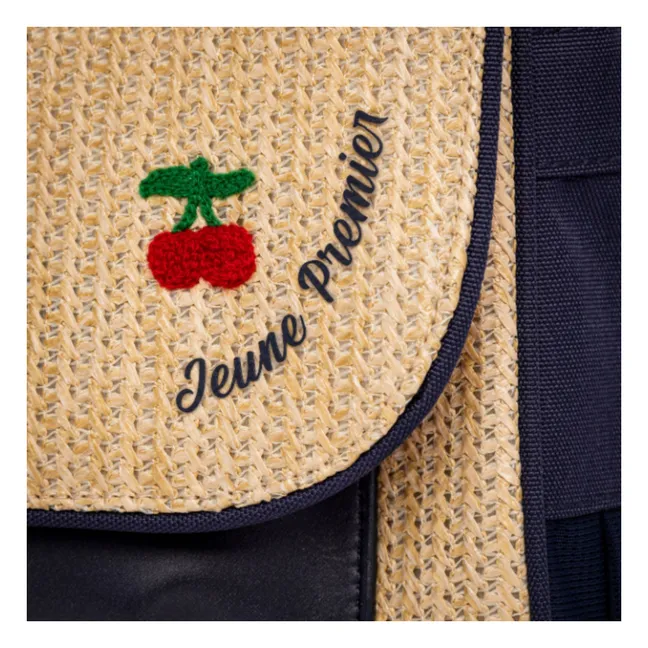 Borsa midi in rafia Cherry | Blu marino