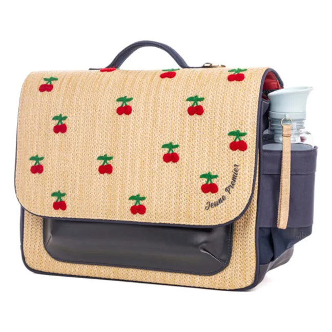 Borsa midi in rafia Cherry | Blu marino