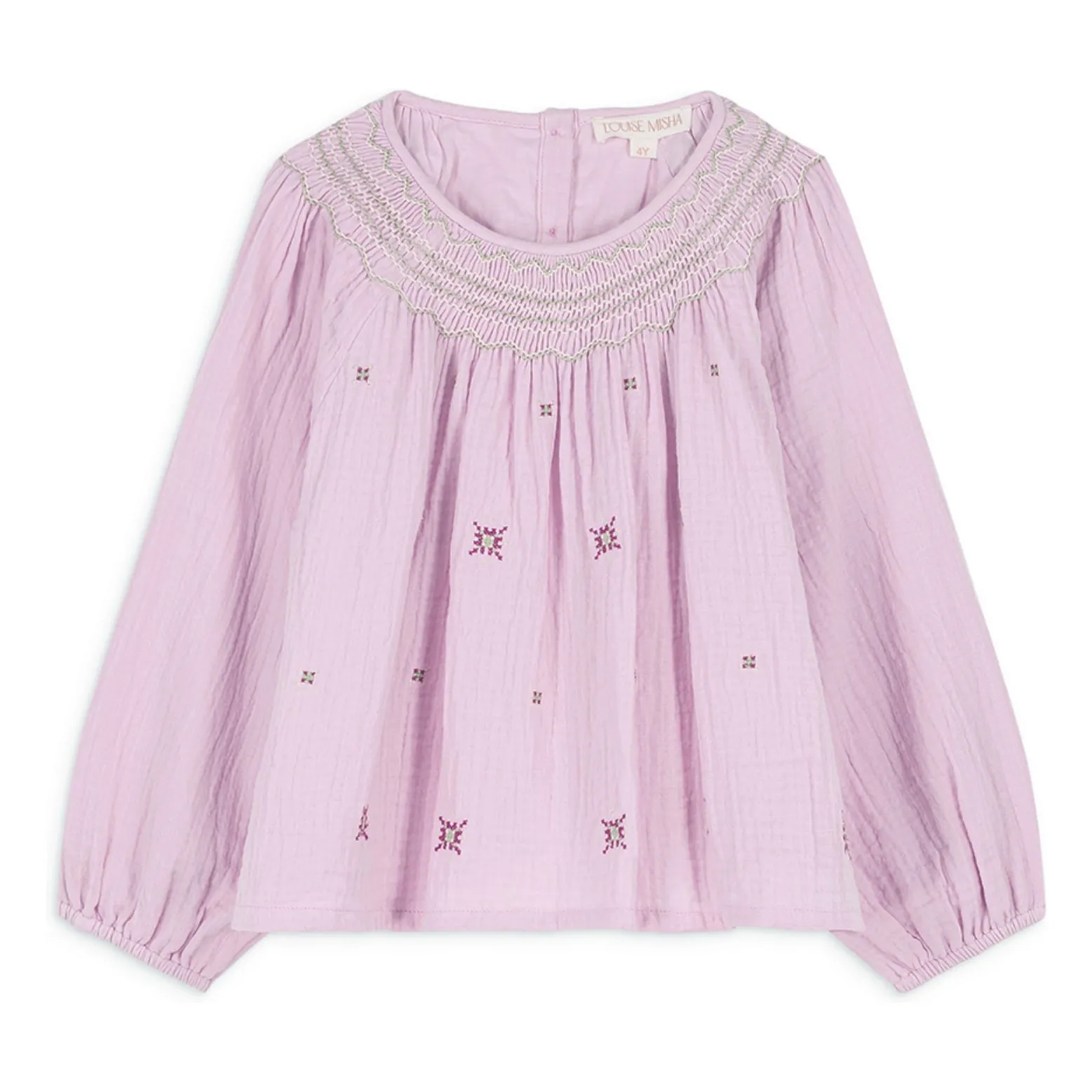 Louise Misha Mauve Coletta Cotton Gauze Blouse