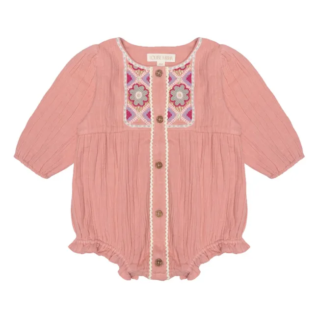 Lilana Cotton Gauze romper | Pink