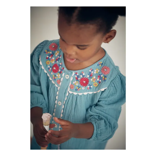 Tuta Liliane in garza di cotone | Blu