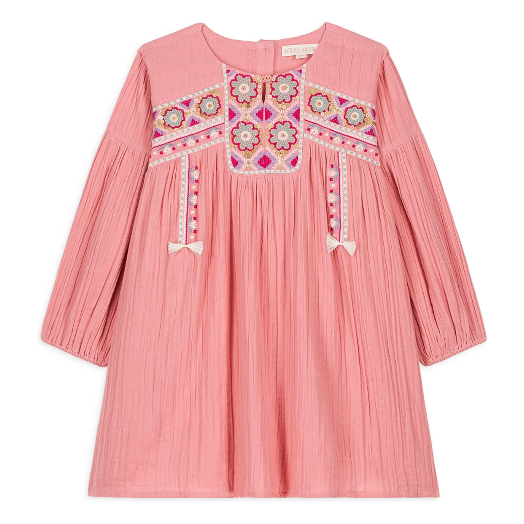 Louise Misha Pink Issena Cotton Gauze Dress