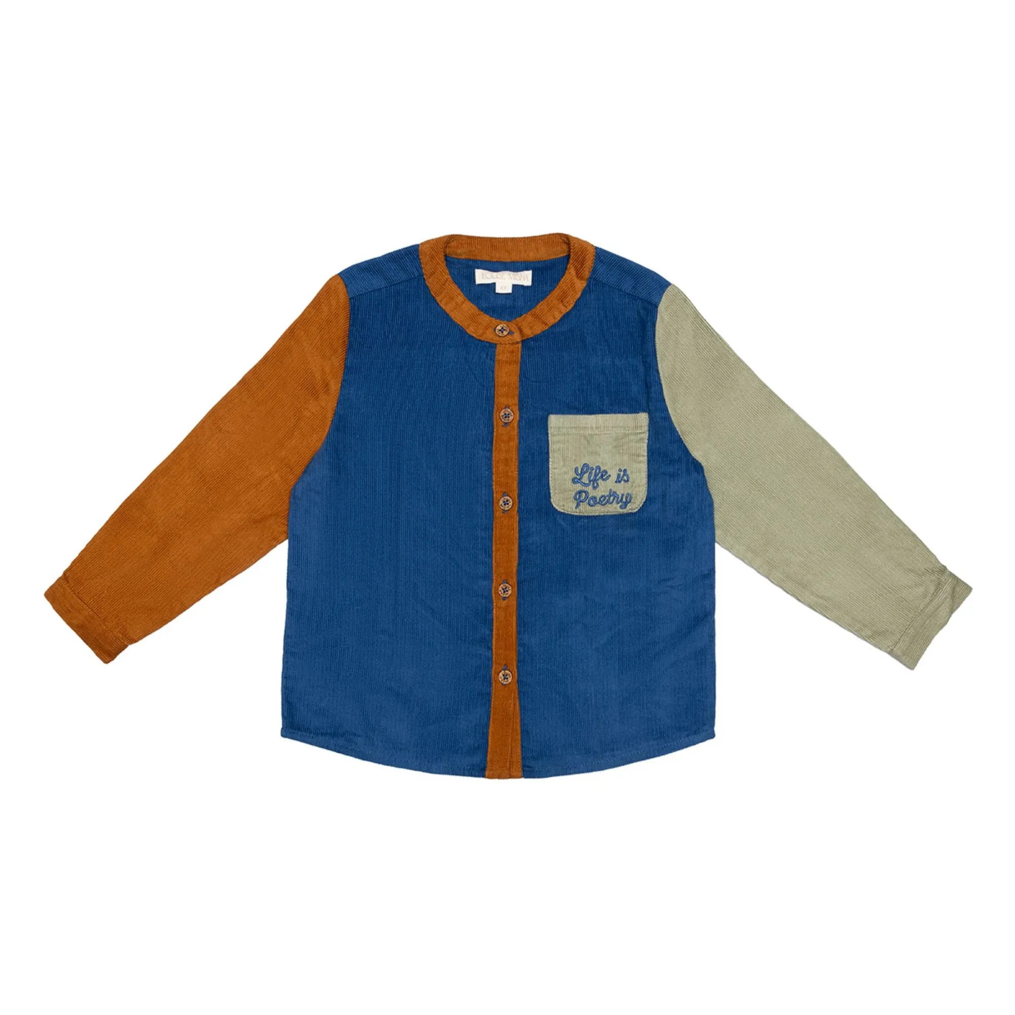 Louise Misha Blue Amod Velours Milleraies Shirt