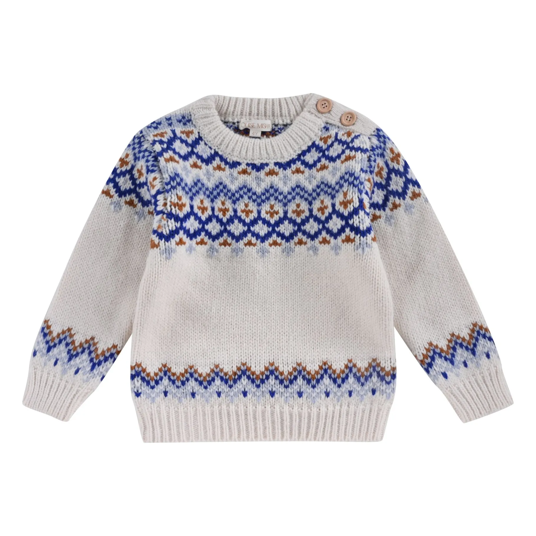 Louise Misha Ecru Lounis Jacquard Sweater