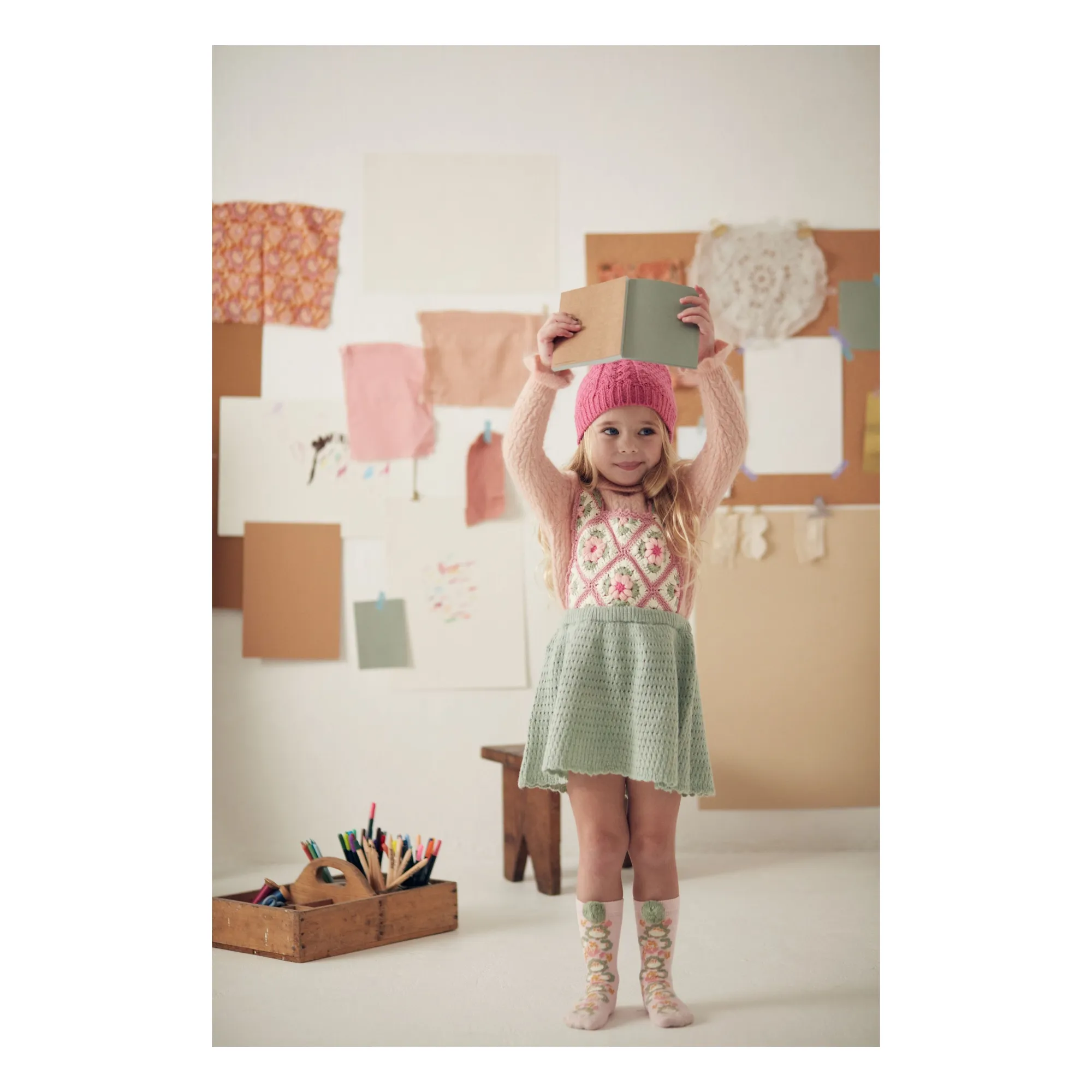 Louise Misha Pale Pink Chelie Pompons Socks