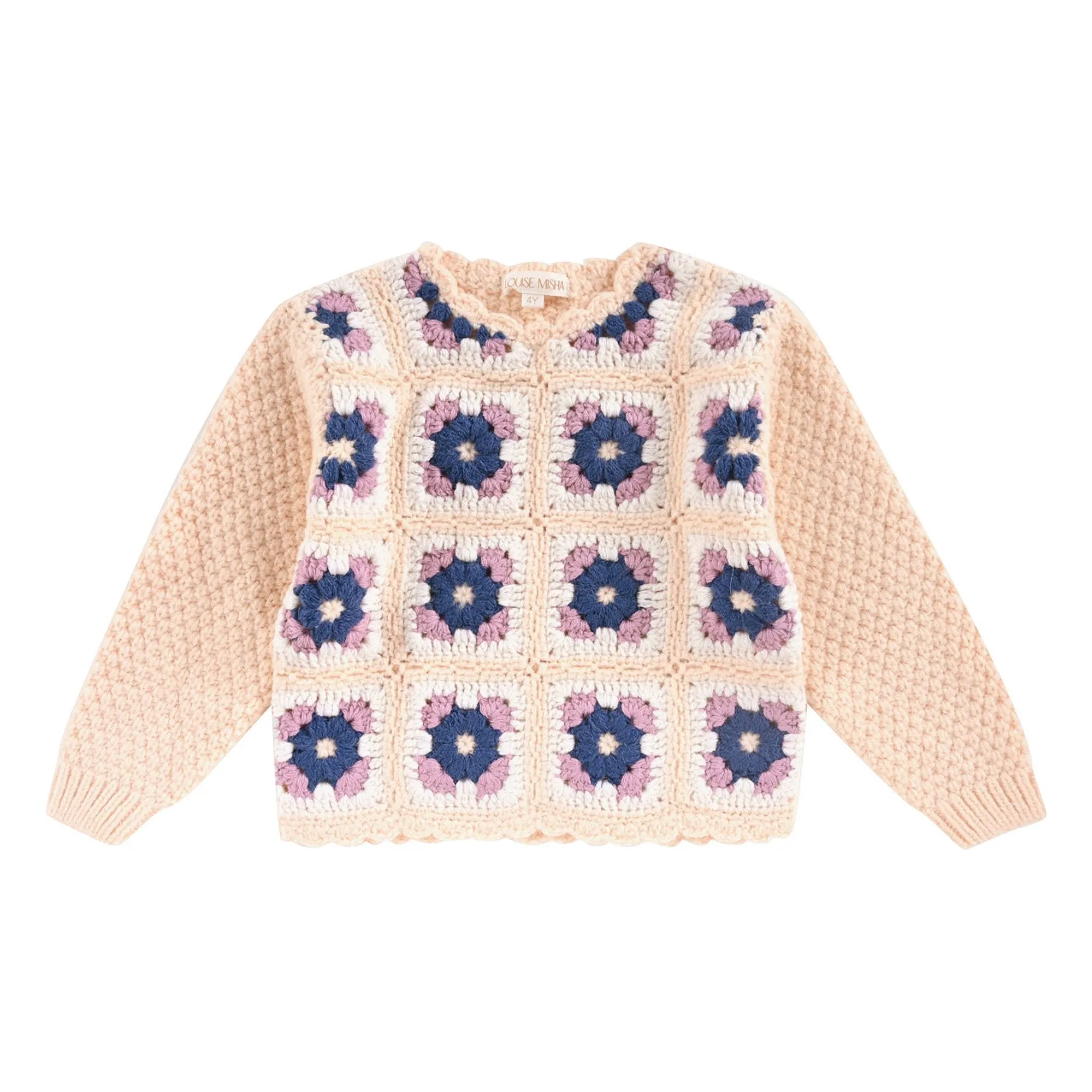 Louise Misha Powder Pink Alicia Crochet Sweater
