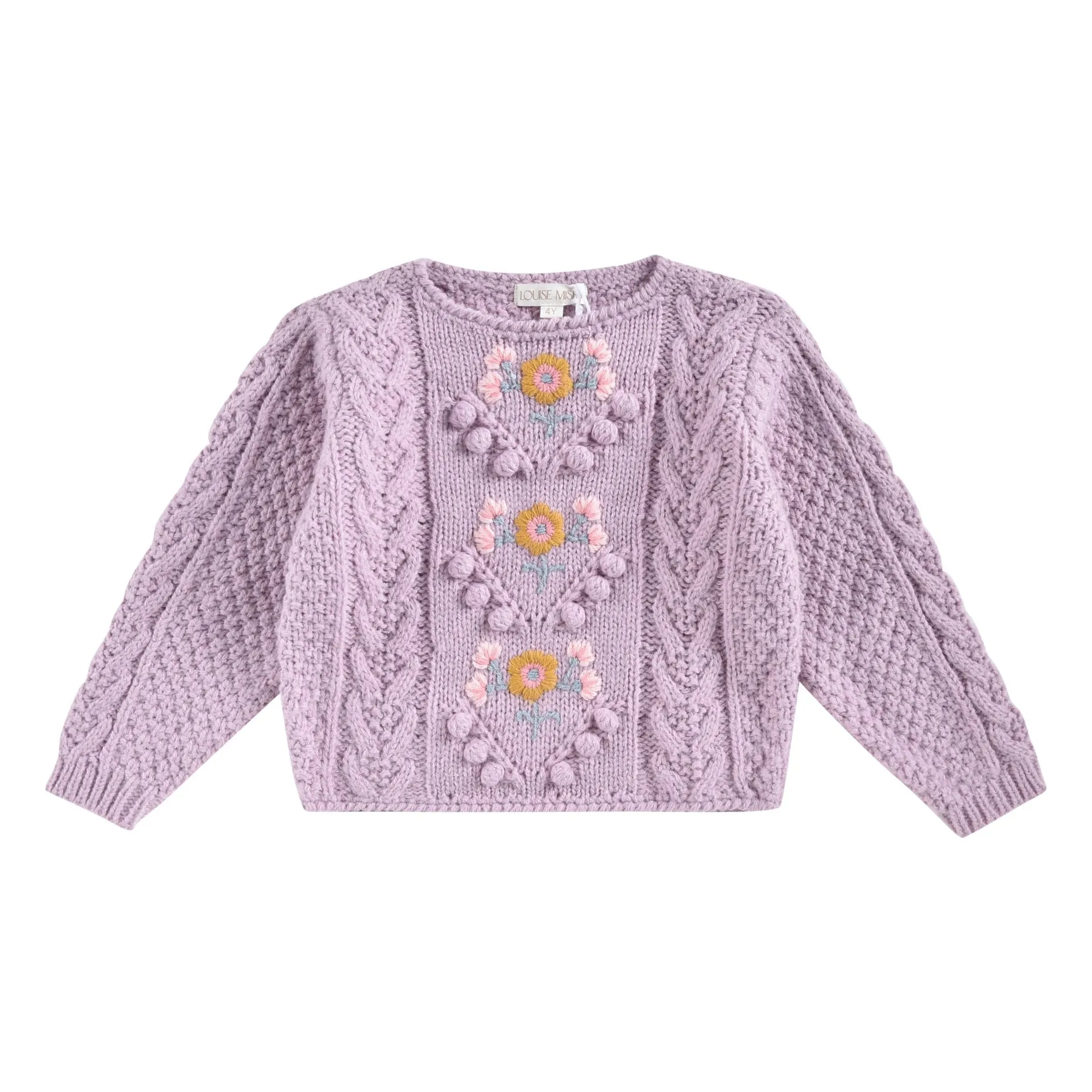 Louise Misha Mauve Vinia Flowers Baby Sweater
