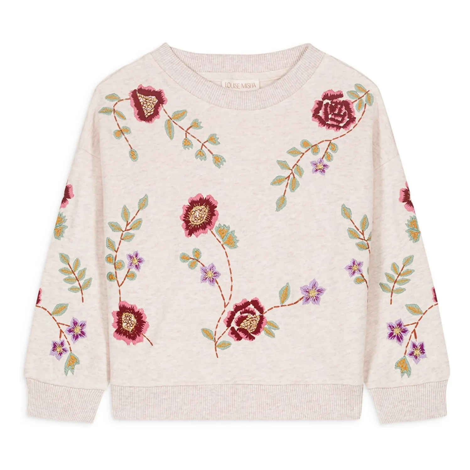 Louise Misha Ecru Rosalia Embroidered Sweat