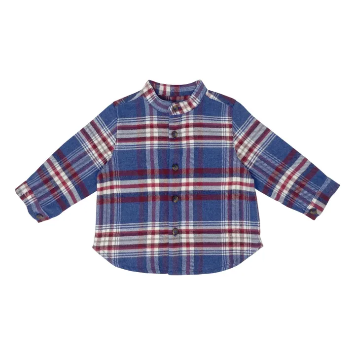 Camisa de cuadros para bebé | Azul índigo- Imagen del producto n°0