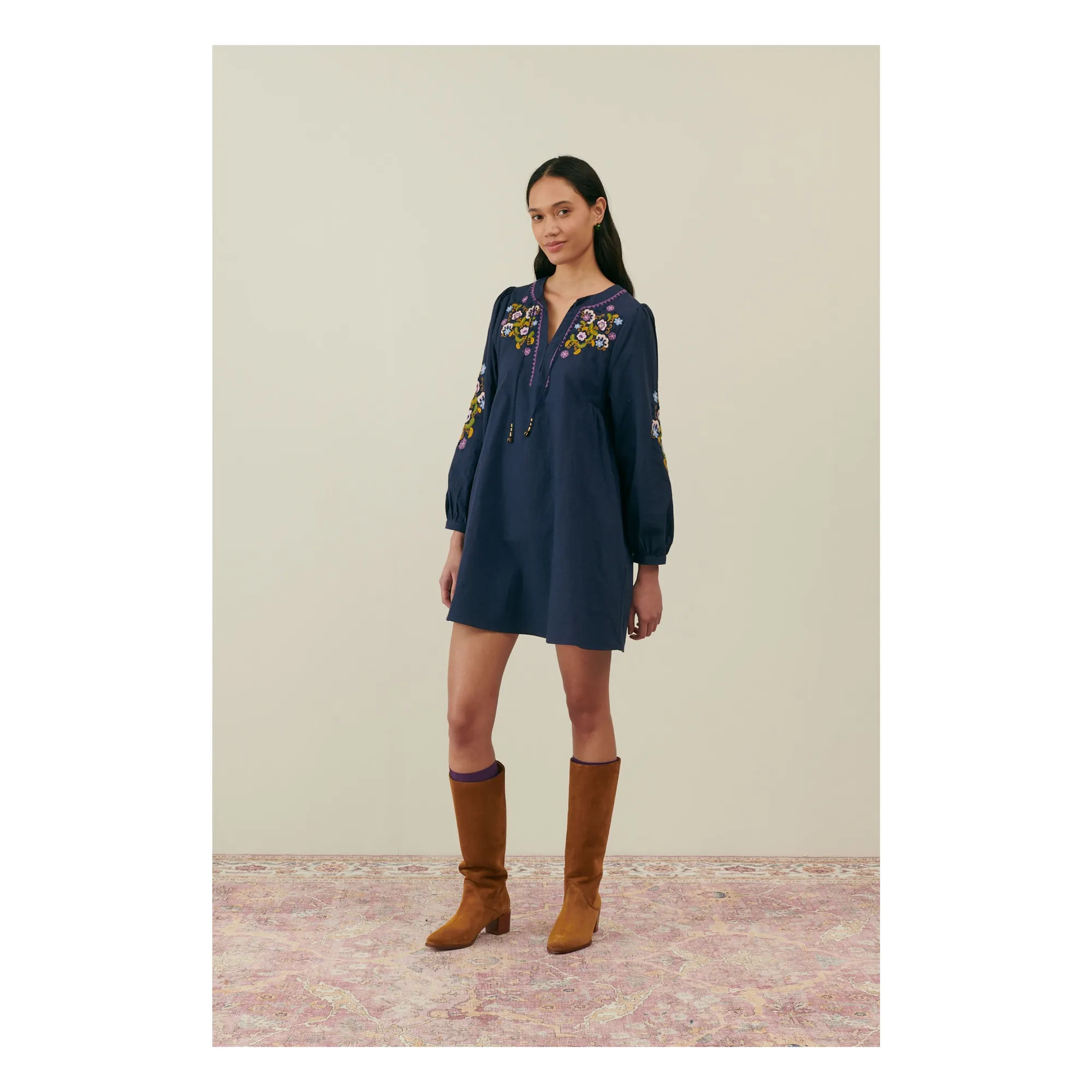 Louise Misha Women's Midnight Blue Haim Organic Cotton Dress - Collection