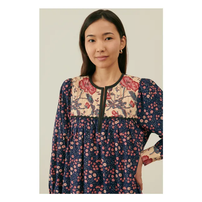 Vestido Gypsiane de algodón orgánico - Colección Mujer | Azul Marino