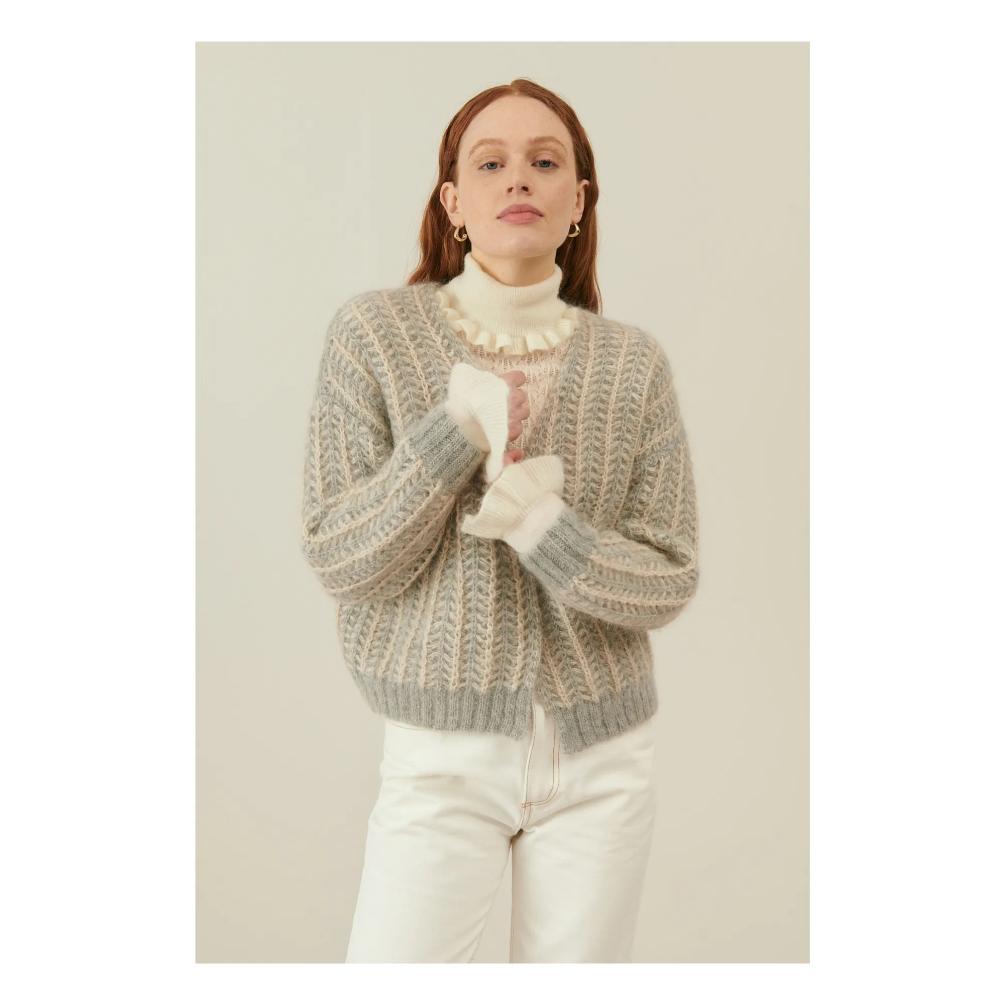 Louise Misha Women's Grey Lornella Alpaca And Mohair Cardigan - Collection