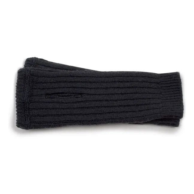 Madeleine merino wool mittens | Black